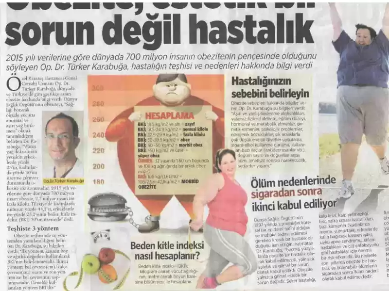 Tüp Mide Ameliyatı - Basılı Medya